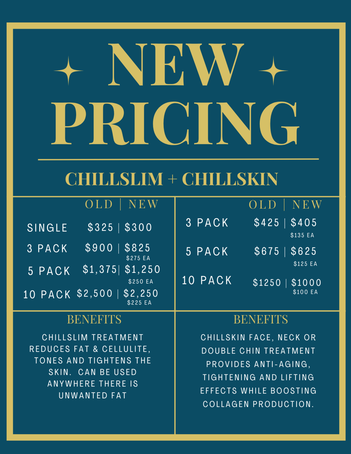 New Pricing ChillSkin and Slim 2025